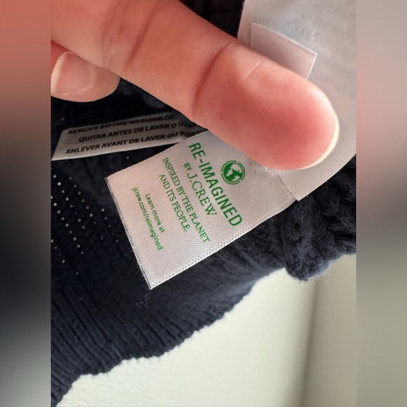 J Crew Knit for J Crew Cotton Navy Blue Heritage Sweater men’s Large - Picture 5 of 6